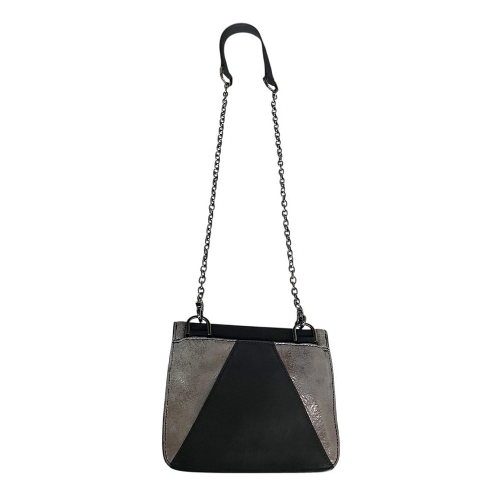 Botkier Crossbody Bag Black Leather Silver Chain Strap Flap Top Shoulder Purse - Picture 2 of 16